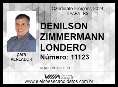 Candidato DENILSON ZIMMERMANN LONDERO 2024 - ITAARA - Eleições