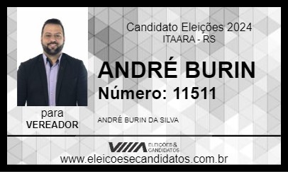 Candidato ANDRÉ BURIN 2024 - ITAARA - Eleições