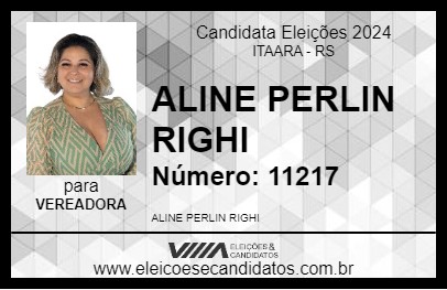 Candidato ALINE PERLIN RIGHI 2024 - ITAARA - Eleições