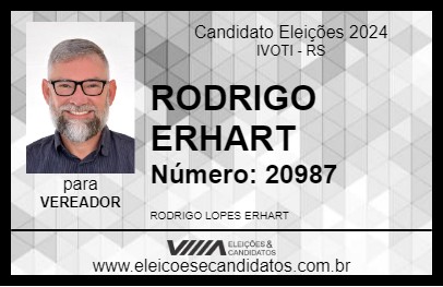 Candidato RODRIGO ERHART 2024 - IVOTI - Eleições