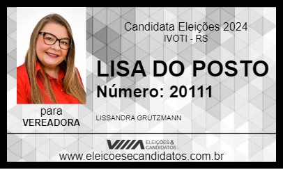 Candidato LISA DO POSTO 2024 - IVOTI - Eleições