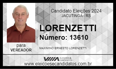 Candidato LORENZETTI 2024 - JACUTINGA - Eleições