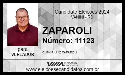 Candidato ZAPAROLI 2024 - VANINI - Eleições