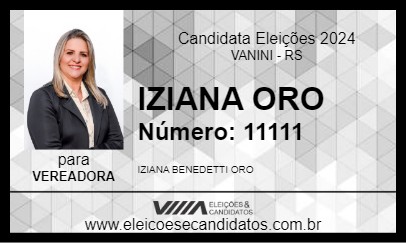 Candidato IZIANA ORO 2024 - VANINI - Eleições