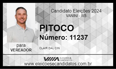 Candidato PITOCO 2024 - VANINI - Eleições