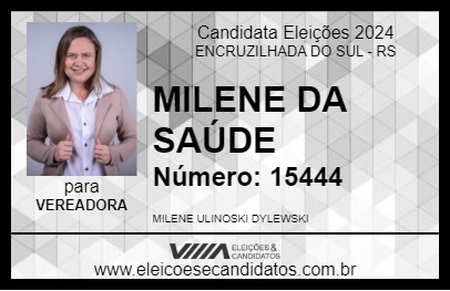 Candidato MILENE DA SAÚDE 2024 - ENCRUZILHADA DO SUL - Eleições