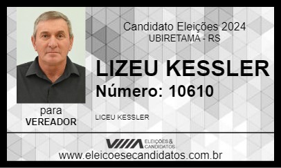 Candidato LIZEU KESSLER 2024 - UBIRETAMA - Eleições