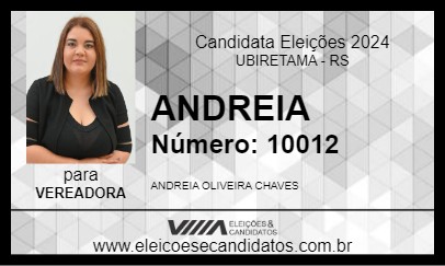 Candidato ANDREIA 2024 - UBIRETAMA - Eleições