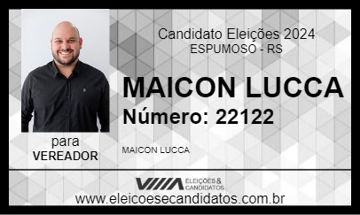 Candidato MAICON LUCCA 2024 - ESPUMOSO - Eleições