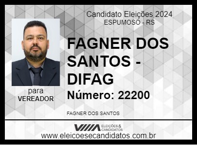 Candidato FAGNER DOS SANTOS - DIFAG 2024 - ESPUMOSO - Eleições