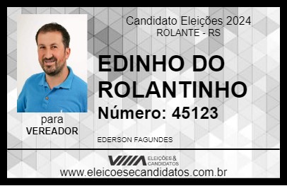 Candidato EDINHO DO ROLANTINHO 2024 - ROLANTE - Eleições