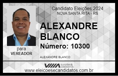 Candidato ALEXANDRE BLANCO 2024 - NOVA SANTA RITA - Eleições