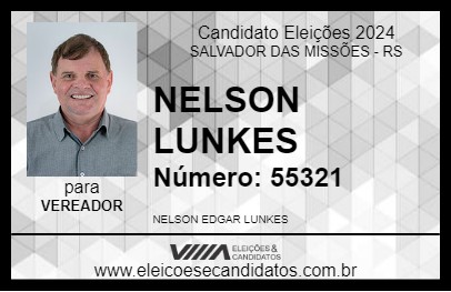 Candidato NELSON LUNKES 2024 - SALVADOR DAS MISSÕES - Eleições