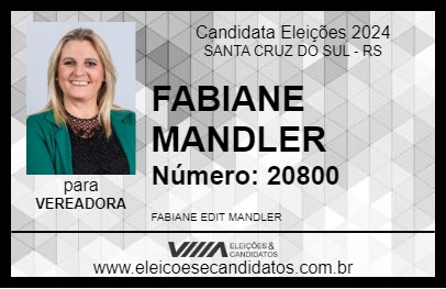 Candidato FABIANE MANDLER 2024 - SANTA CRUZ DO SUL - Eleições