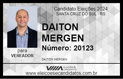 Candidato DAITON MERGEN 2024 - SANTA CRUZ DO SUL - Eleições