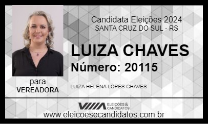 Candidato LUIZA CHAVES 2024 - SANTA CRUZ DO SUL - Eleições