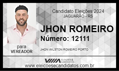 Candidato JHON ROMEIRO 2024 - JAGUARÃO - Eleições