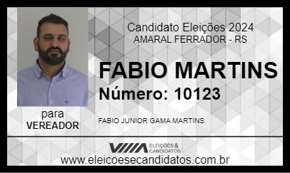 Candidato FABIO MARTINS 2024 - AMARAL FERRADOR - Eleições