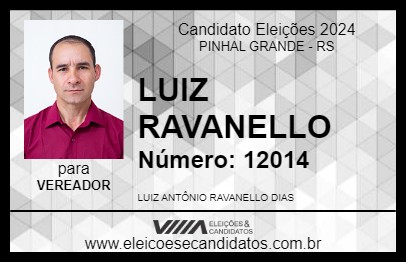 Candidato LUIZ RAVANELLO 2024 - PINHAL GRANDE - Eleições