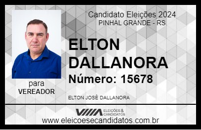 Candidato ELTON  DALLANORA 2024 - PINHAL GRANDE - Eleições