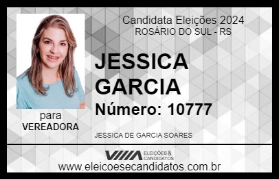 Candidato JESSICA GARCIA 2024 - ROSÁRIO DO SUL - Eleições