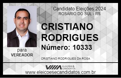 Candidato CRISTIANO RODRIGUES 2024 - ROSÁRIO DO SUL - Eleições