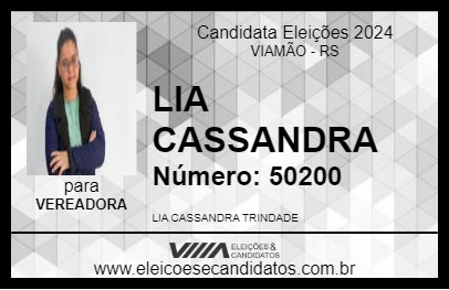 Candidato LIA CASSANDRA 2024 - VIAMÃO - Eleições