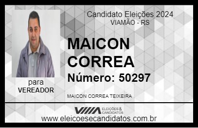 Candidato MAICON CORREA 2024 - VIAMÃO - Eleições