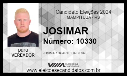 Candidato JOSIMAR 2024 - MAMPITUBA - Eleições