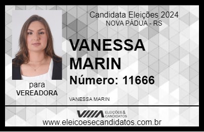 Candidato VANESSA MARIN 2024 - NOVA PÁDUA - Eleições