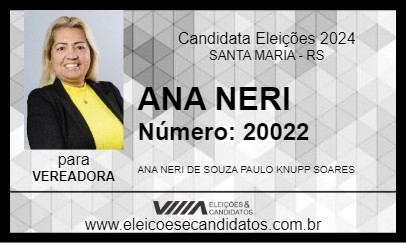 Candidato ANA NERI 2024 - SANTA MARIA - Eleições