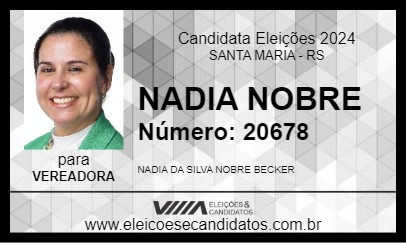 Candidato NADIA NOBRE 2024 - SANTA MARIA - Eleições