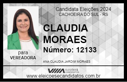 Candidato CLAUDIA MORAES 2024 - CACHOEIRA DO SUL - Eleições