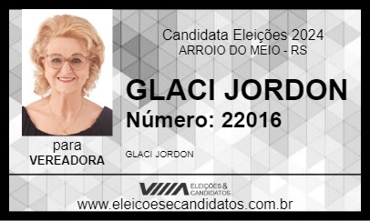 Candidato GLACI JORDON 2024 - ARROIO DO MEIO - Eleições