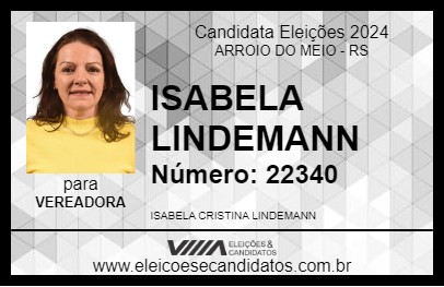 Candidato ISABELA LINDEMANN 2024 - ARROIO DO MEIO - Eleições