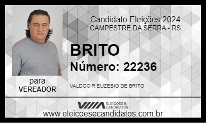 Candidato BRITO 2024 - CAMPESTRE DA SERRA - Eleições