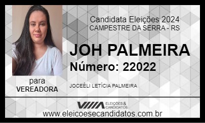 Candidato JOH PALMEIRA 2024 - CAMPESTRE DA SERRA - Eleições