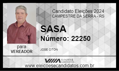 Candidato SASA 2024 - CAMPESTRE DA SERRA - Eleições