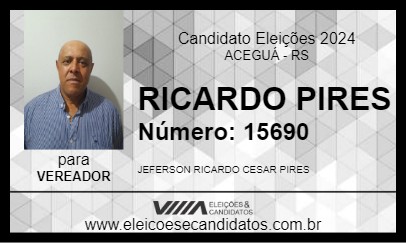 Candidato RICARDO PIRES 2024 - ACEGUÁ - Eleições