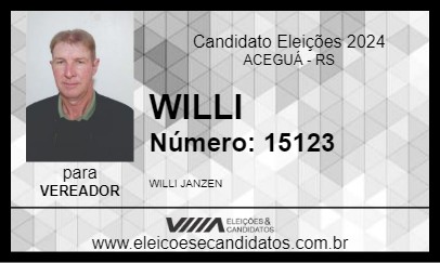 Candidato WILLI 2024 - ACEGUÁ - Eleições