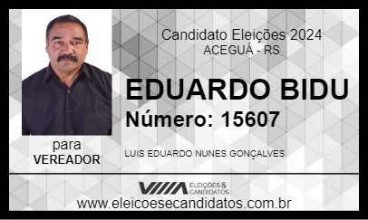 Candidato EDUARDO BIDU 2024 - ACEGUÁ - Eleições