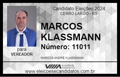 Candidato MARCOS KLASSMANN 2024 - CERRO LARGO - Eleições