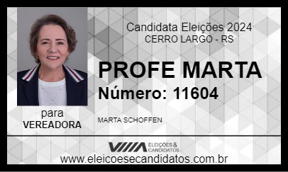 Candidato PROFE MARTA 2024 - CERRO LARGO - Eleições