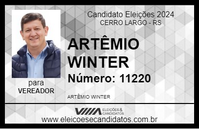 Candidato ARTÊMIO WINTER 2024 - CERRO LARGO - Eleições