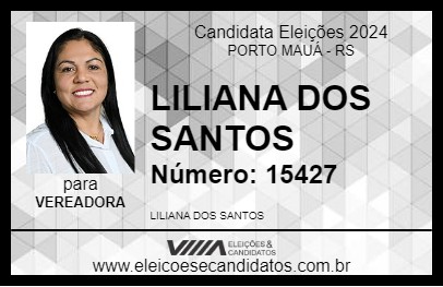 Candidato LILIANA DOS SANTOS 2024 - PORTO MAUÁ - Eleições