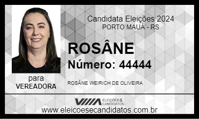 Candidato ROSÂNE 2024 - PORTO MAUÁ - Eleições