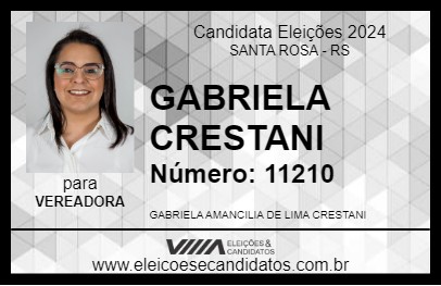 Candidato GABRIELA CRESTANI 2024 - SANTA ROSA - Eleições