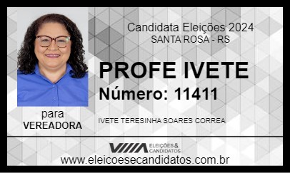 Candidato PROFE IVETE 2024 - SANTA ROSA - Eleições