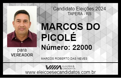 Candidato MARCOS DO PICOLÉ 2024 - TAPERA - Eleições