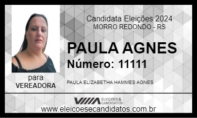 Candidato PAULA AGNES  2024 - MORRO REDONDO - Eleições